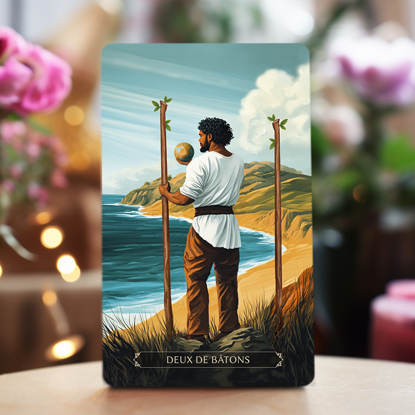 Deux d eBâtons du Tarot Melléo - Virginie Graphic