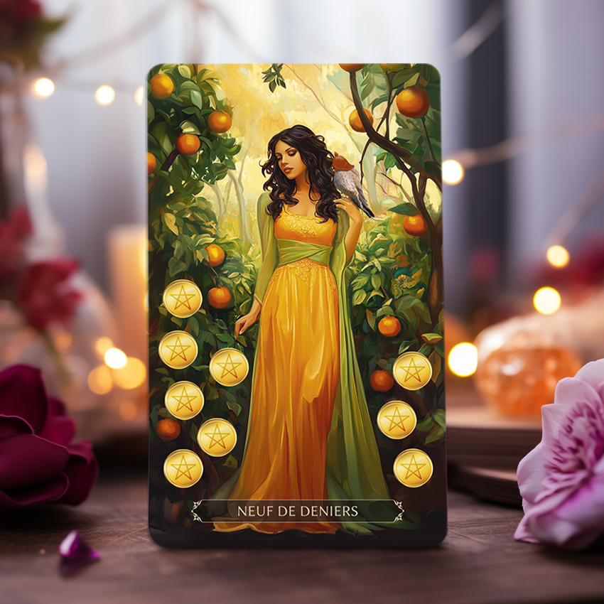 Tarot Melléo le Neuf de Deniers