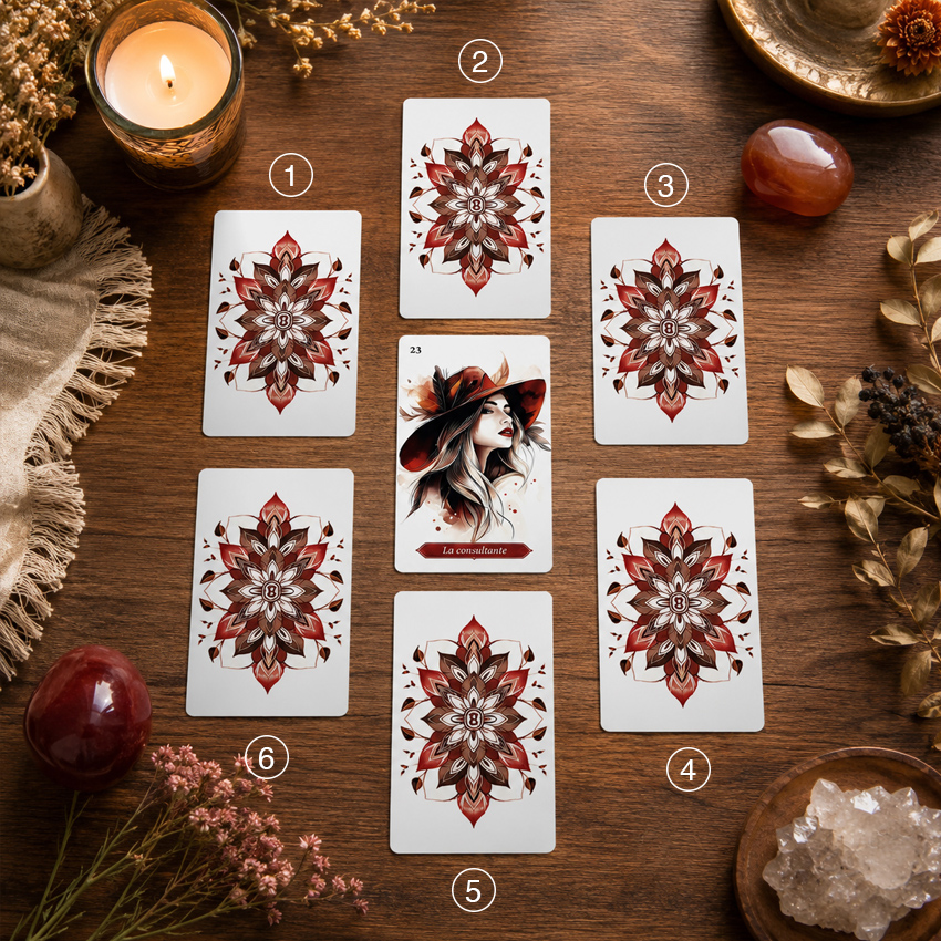 Tirage de cartes avec L'oracle de la Terre Rouge